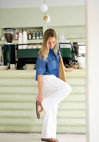 CERES LIFE LOUNGE PANT - WHITE BRODERIE