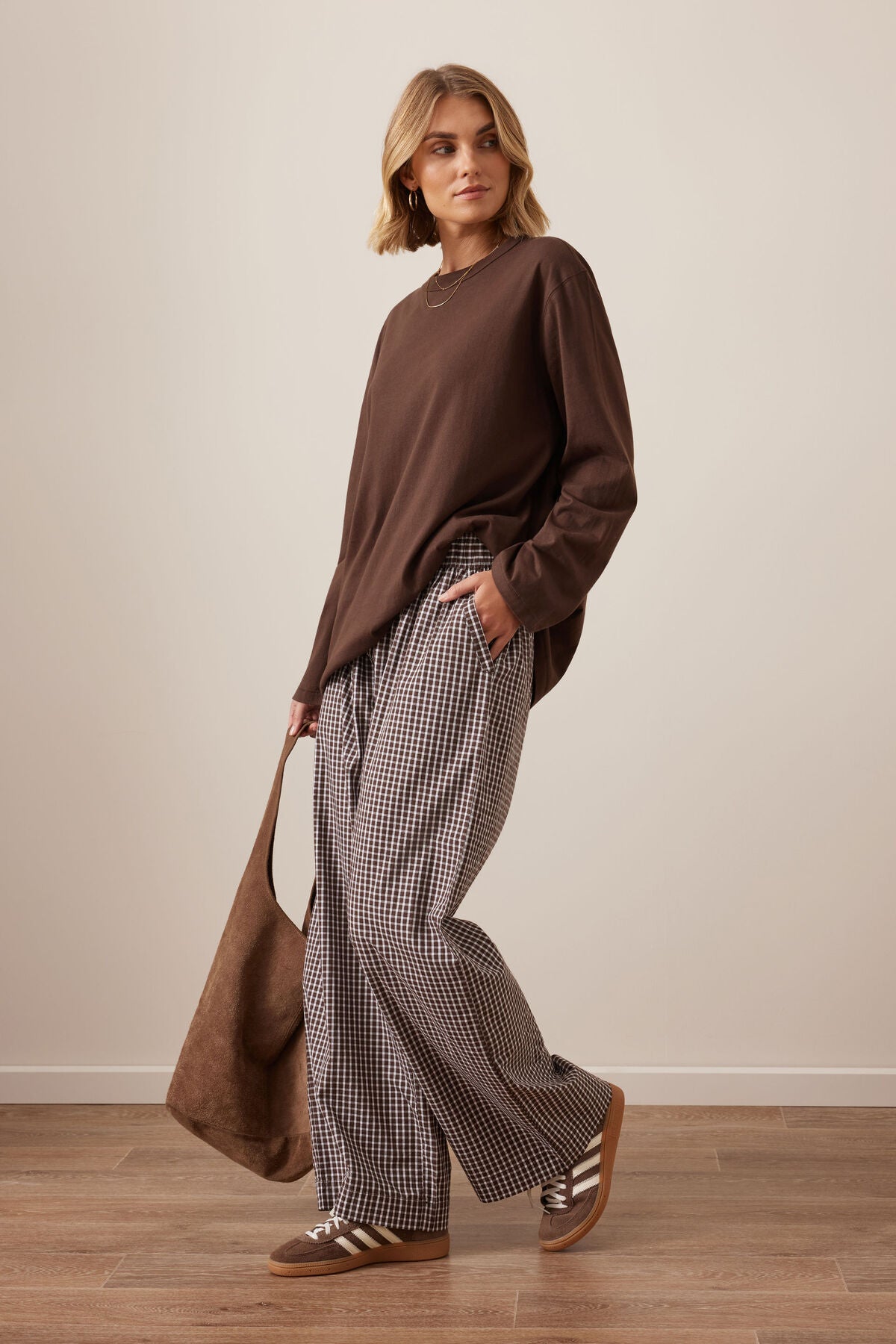 CERES LIFE THE LOUNGE PANT - CHOCOLATE CHECK
