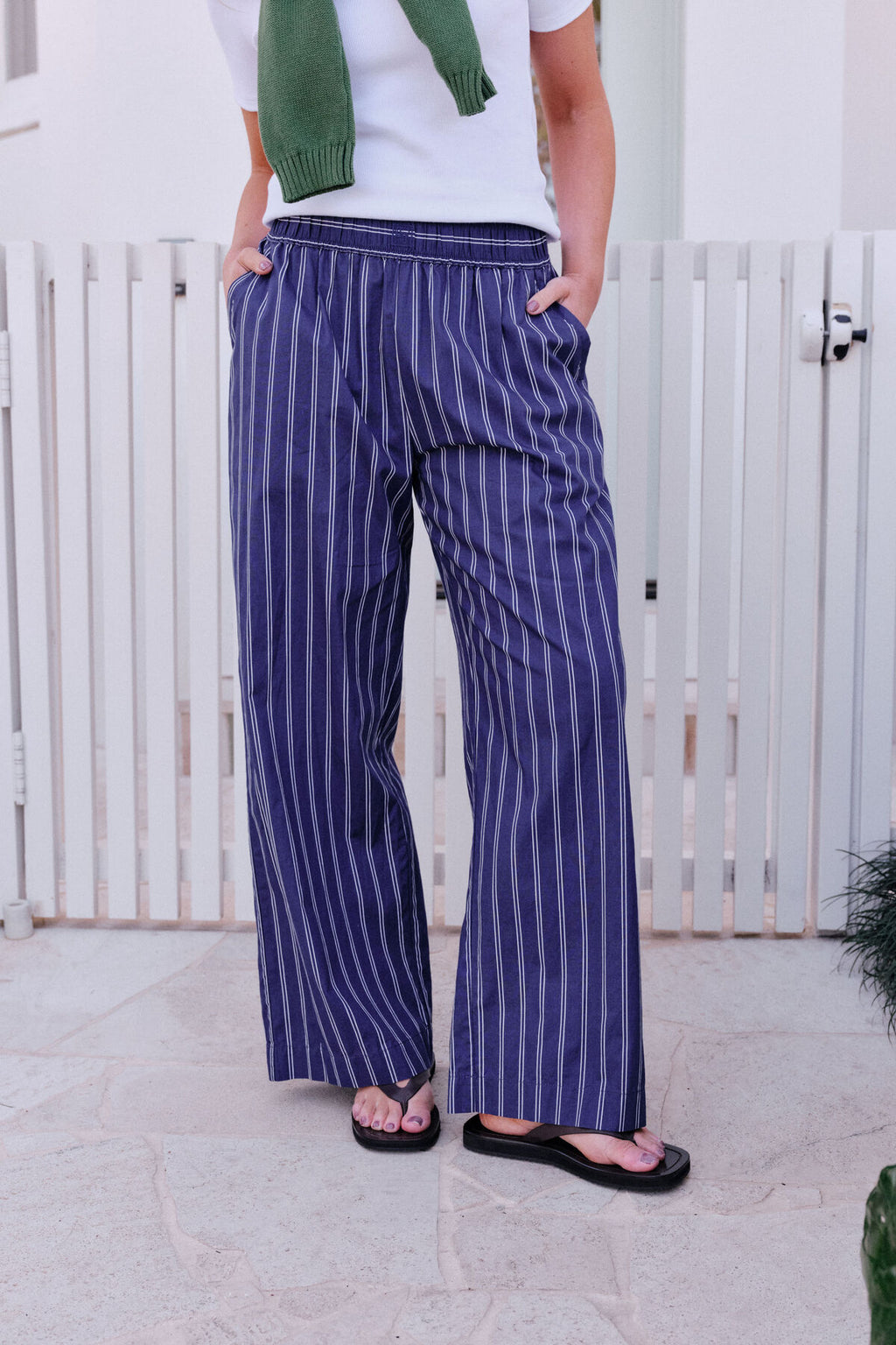 CERES LIFE LOUNGE PANT - NAVY STRIPE