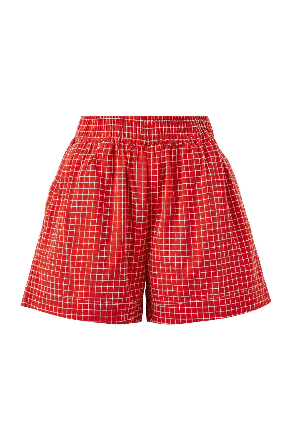 CERES LIFE MILA SHORTS - RED WHITE CHECK