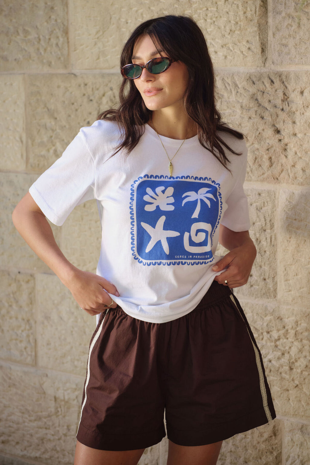 CERES LIFE COTTON MILA SHORT - CHOCOLATE