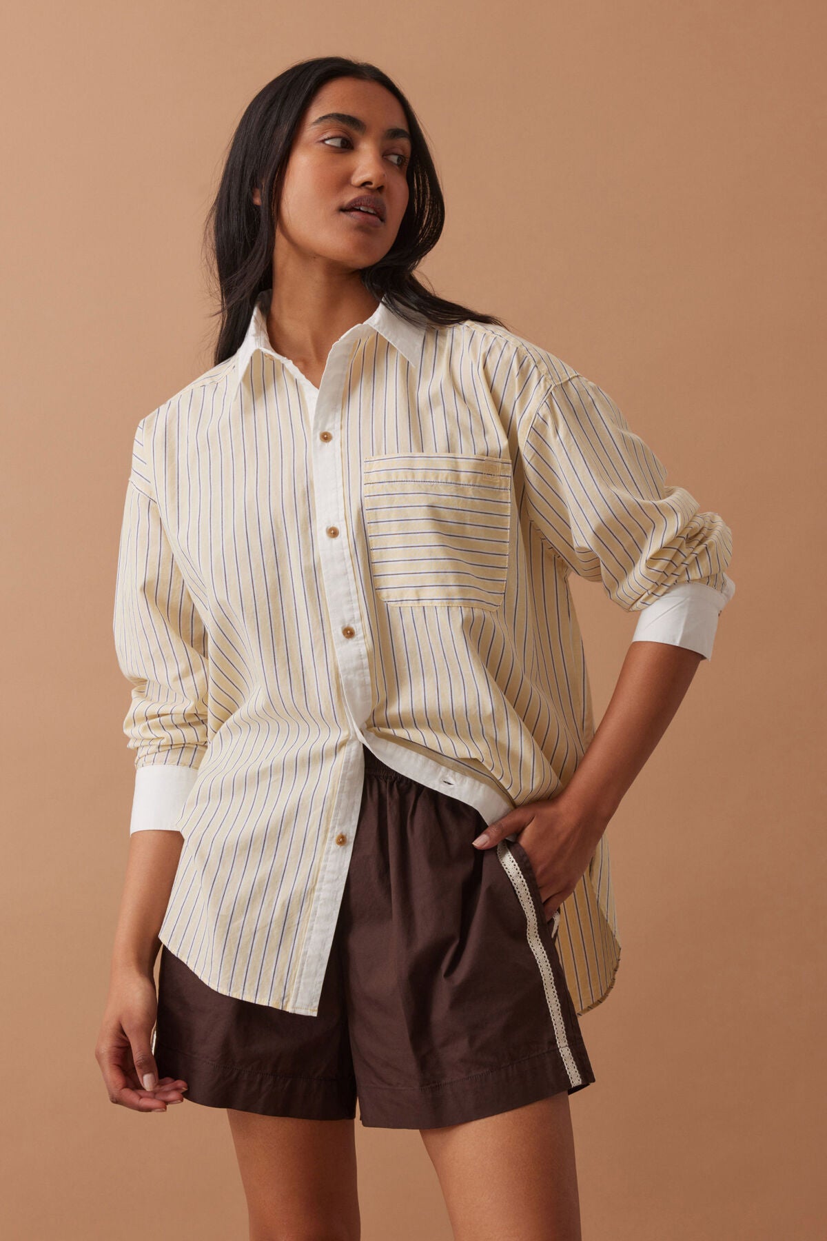 CERES LIFE COTTON MILA SHORT - CHOCOLATE