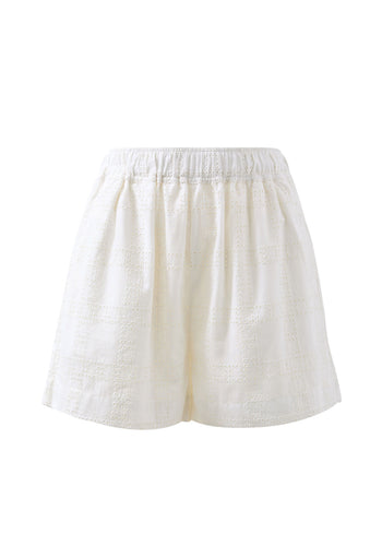 CERES LIFE MILA SHORTS - WHITE BRODERIE