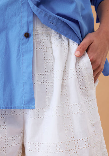 CERES LIFE MILA SHORTS - WHITE BRODERIE