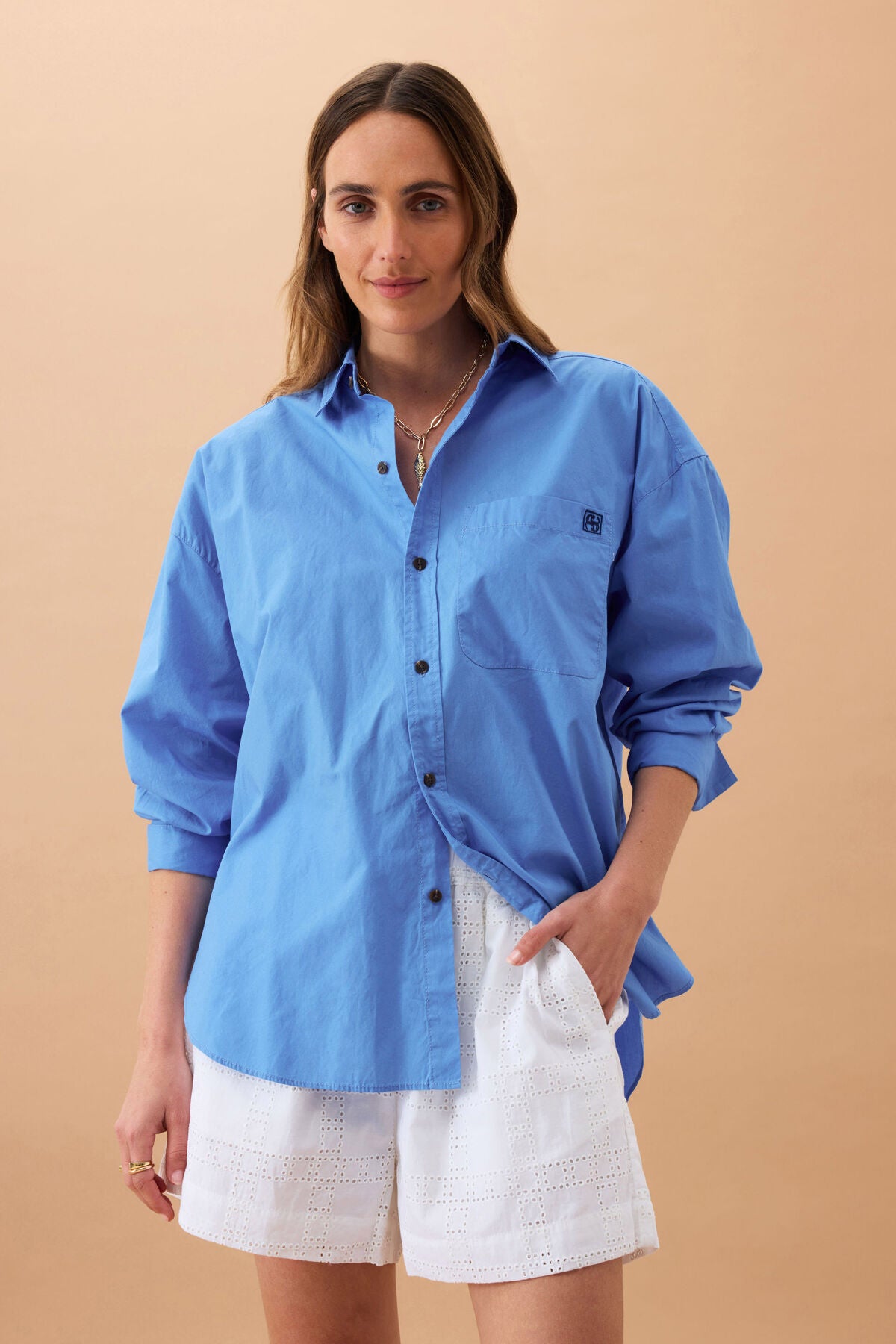 CERES LIFE MILA SHORTS - WHITE BRODERIE