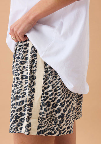 CERES LIFE MILA SHORTS - LEOPARD LINEN