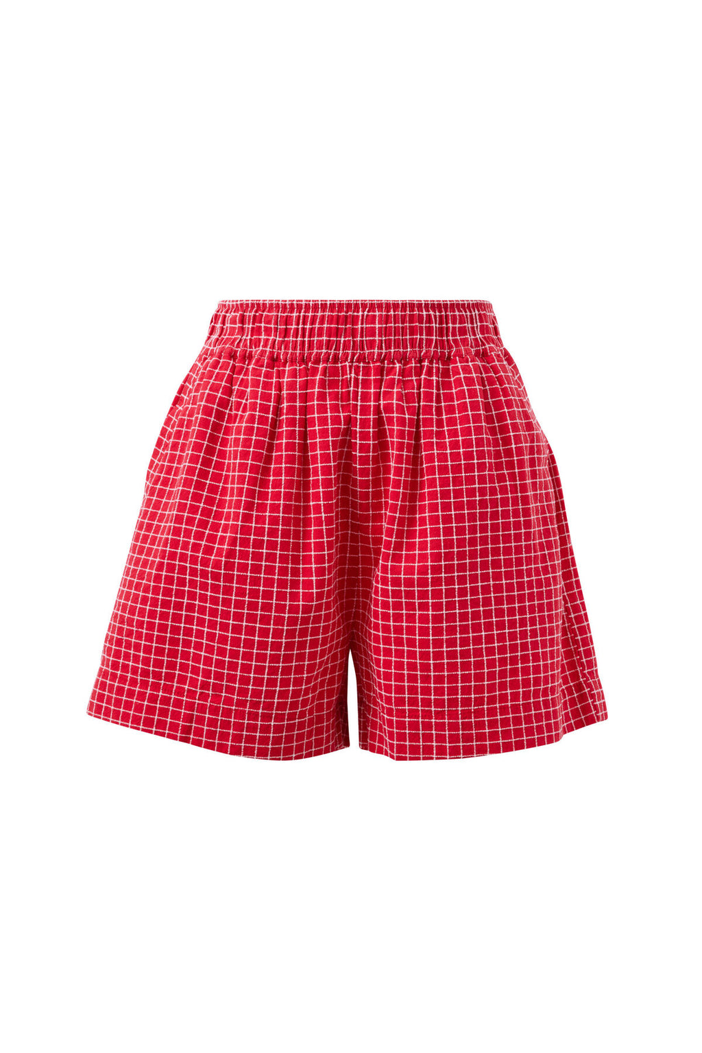 CERES LIFE MILA SHORT - TEXTURED RED CHECK