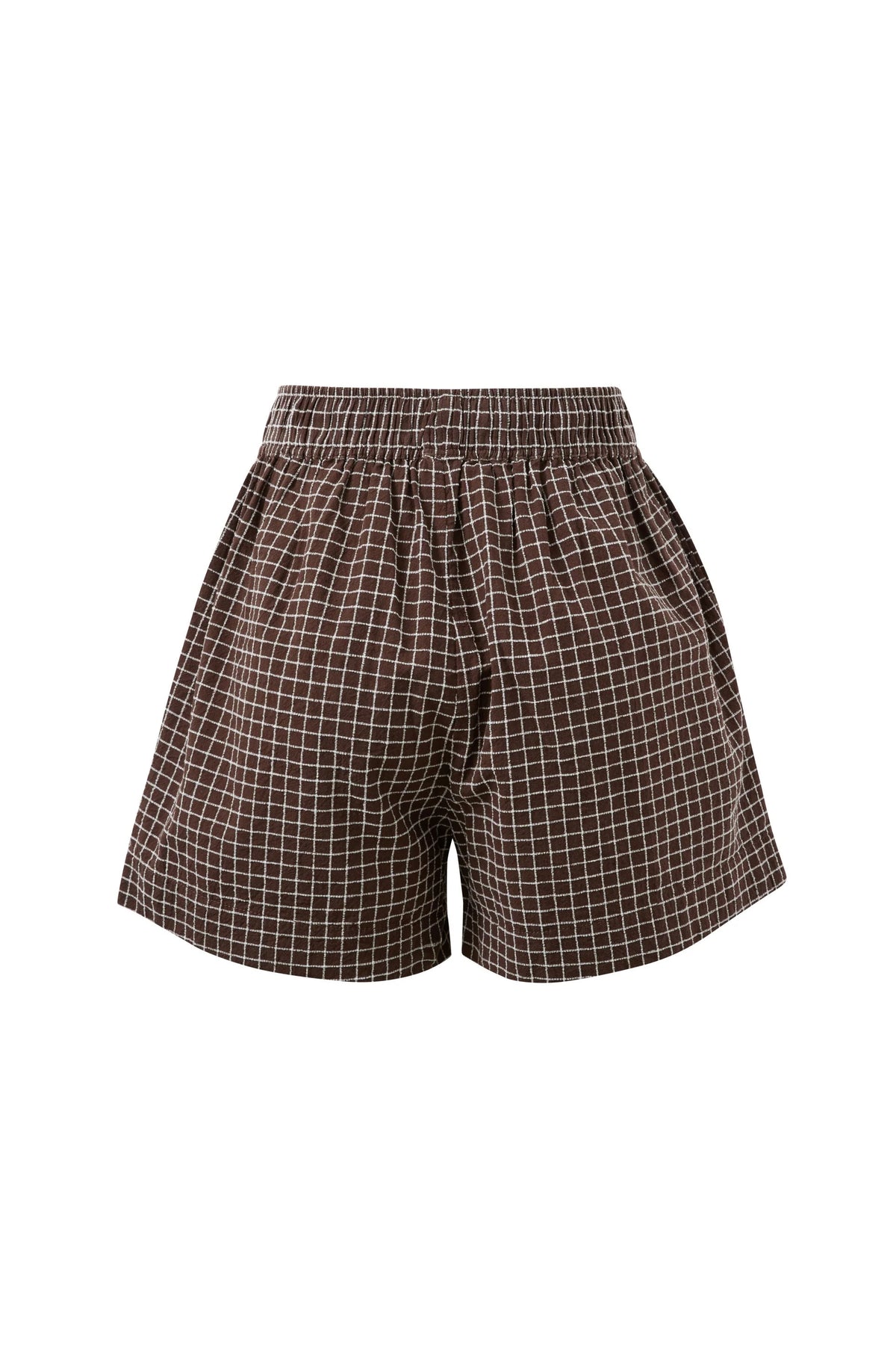 CERES LIFE MILA SHORT - TEXTURED CHOCOLATE CHECK