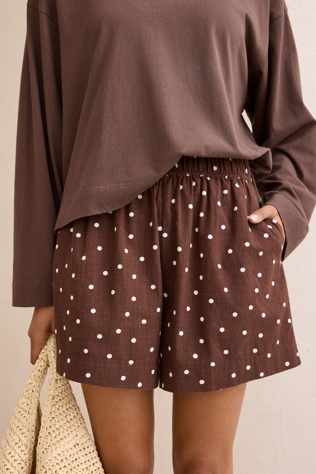 CERES LIFE MILA SHORT - CHOC SCATTERED SPOT