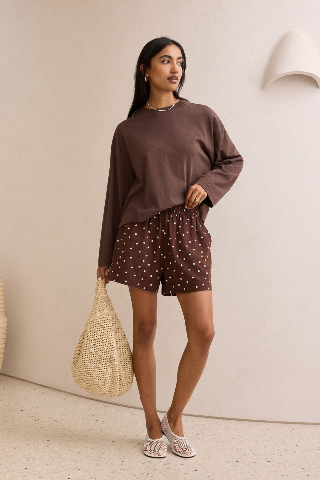 CERES LIFE MILA SHORT - CHOC SCATTERED SPOT