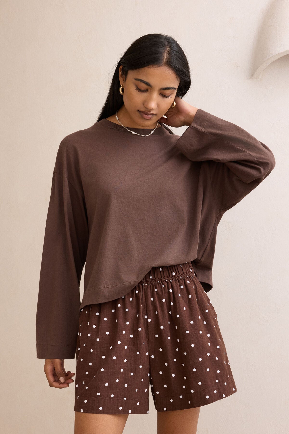 CERES LIFE MILA SHORT - CHOC SCATTERED SPOT
