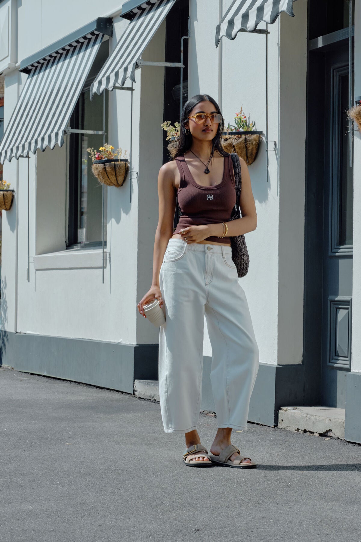 CERES LIFE MAGGIE TAPERED BARREL JEAN - FRESH ECRU