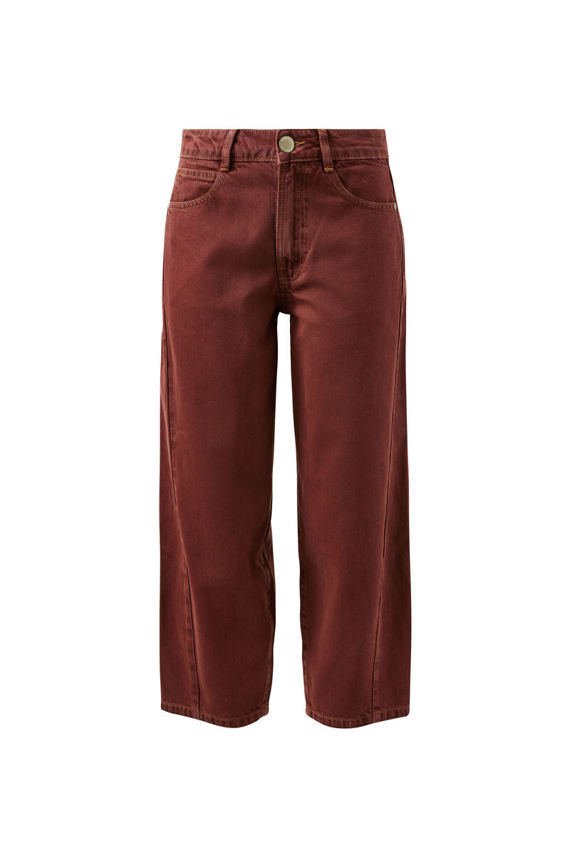 CERES LIFE MAGGIE TAPERED BARREL JEAN - BURNT TOFFEE