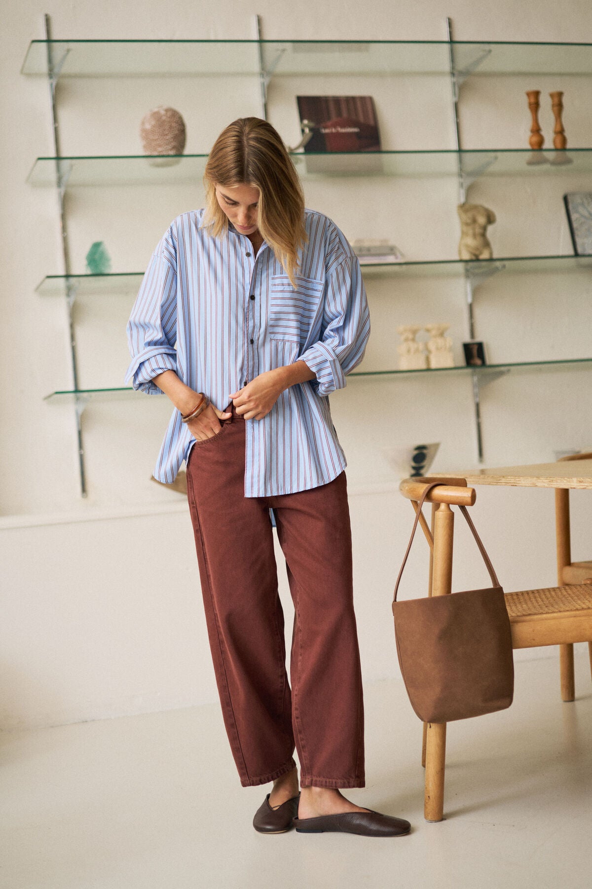 CERES LIFE MAGGIE TAPERED BARREL JEAN - BURNT TOFFEE