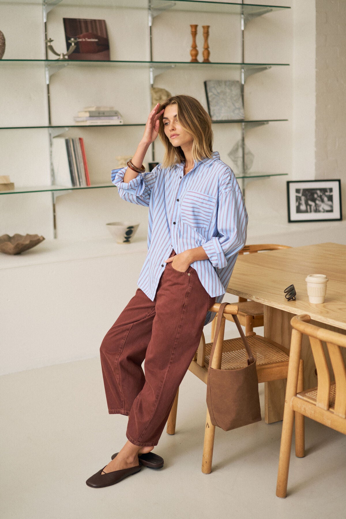 CERES LIFE MAGGIE TAPERED BARREL JEAN - BURNT TOFFEE