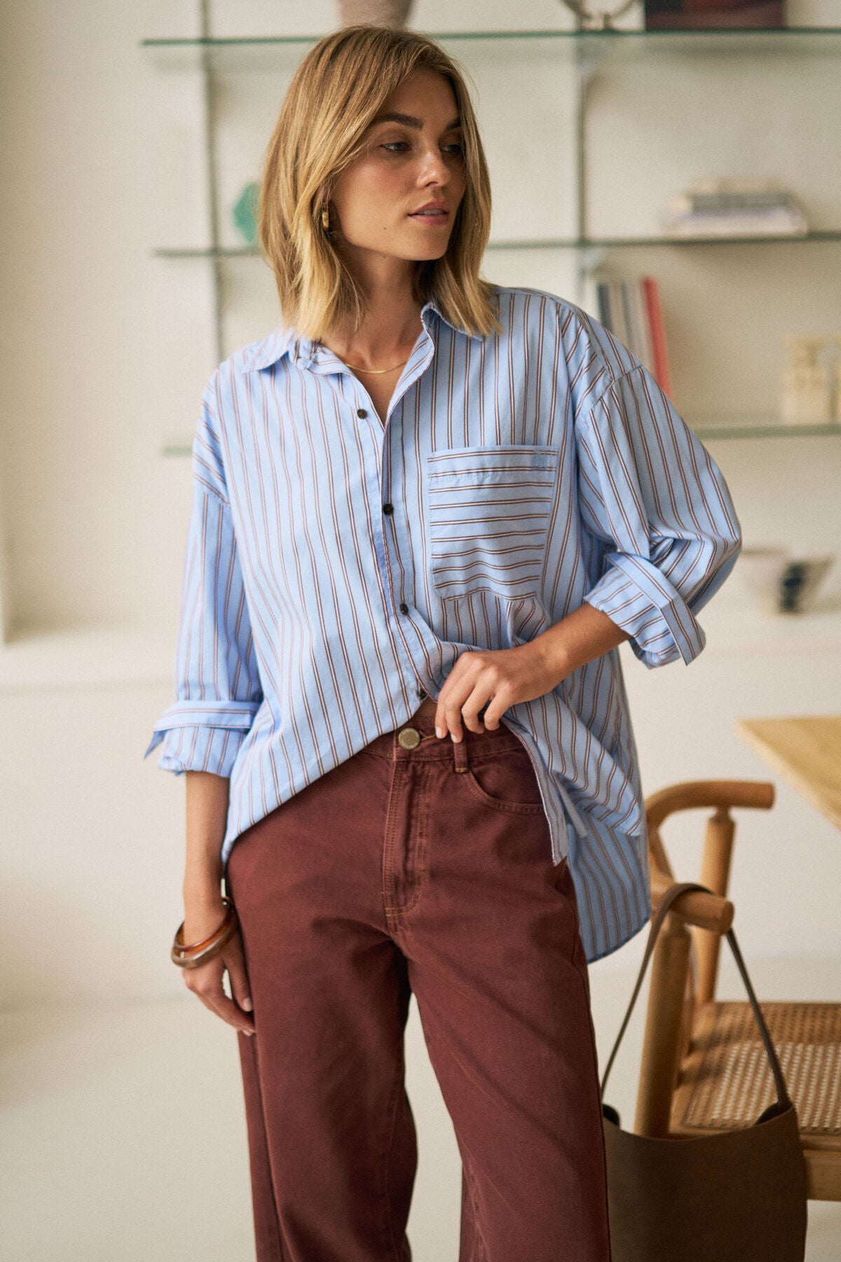 CERES LIFE MAGGIE TAPERED BARREL JEAN - BURNT TOFFEE
