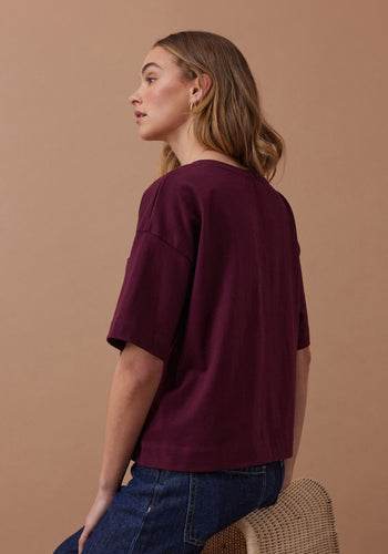 CERES LIFE BOXY POCKET TEE - RAISIN