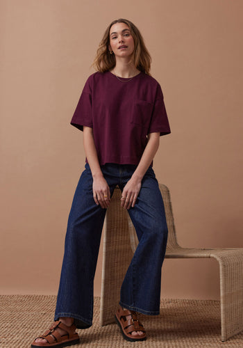 CERES LIFE BOXY POCKET TEE - RAISIN