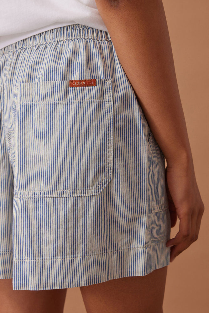 Load image into Gallery viewer, CERES LIFE WEEKENDER SHORT - FRESH BLUE STRIPE