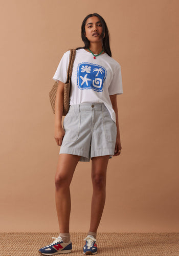 CERES LIFE WEEKENDER SHORT - FRESH BLUE STRIPE