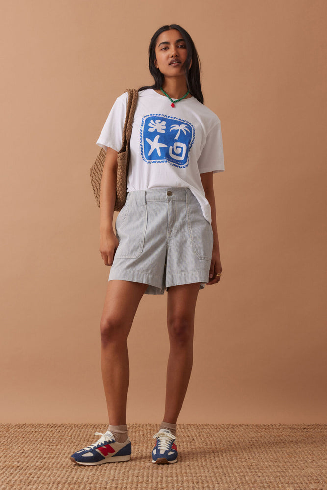 Load image into Gallery viewer, CERES LIFE WEEKENDER SHORT - FRESH BLUE STRIPE