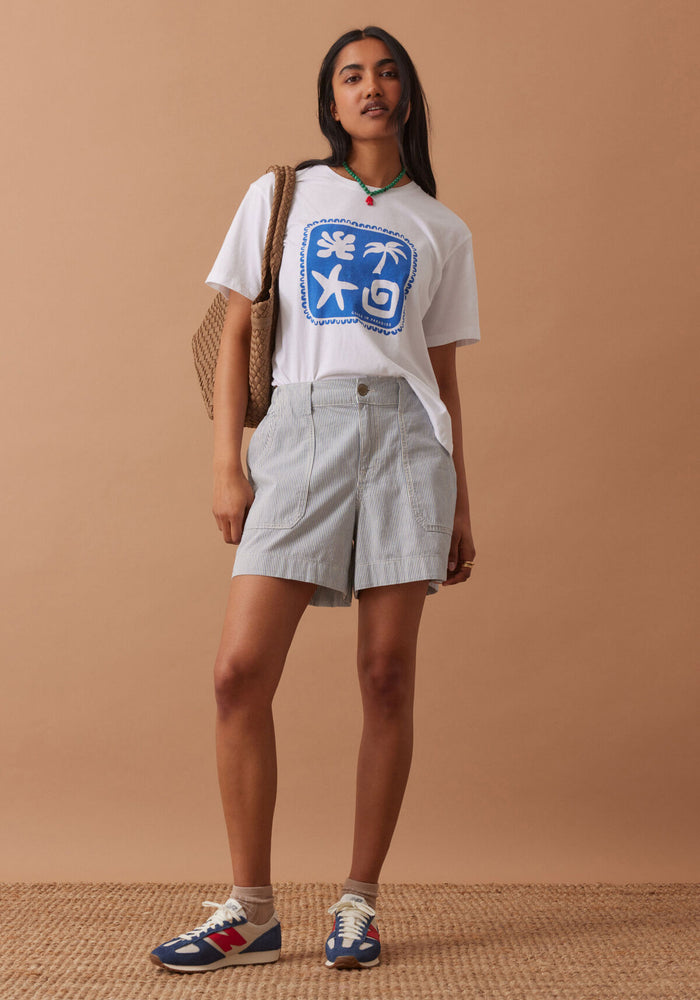 CERES LIFE WEEKENDER SHORT - FRESH BLUE STRIPE