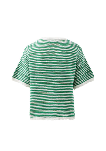 CERES LIFE NINA BOXY KNIT TEE - KELLY GREEN STRIPE