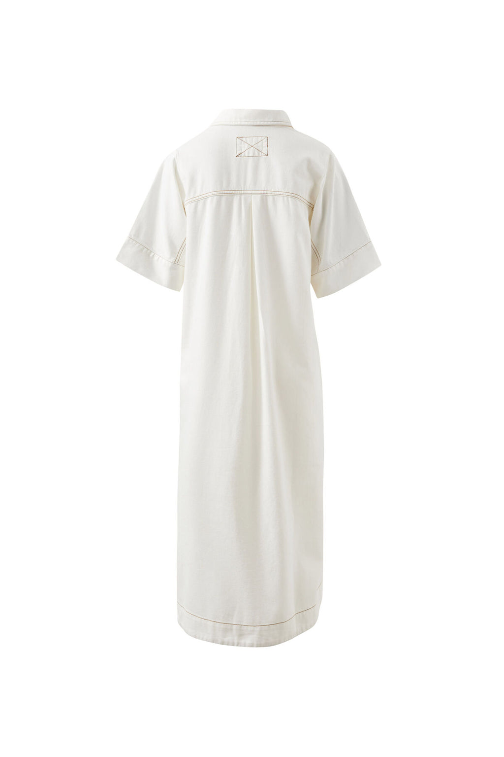 CERES LIFE AVA YOKE DETAIL MIDI DRESS - ECRU