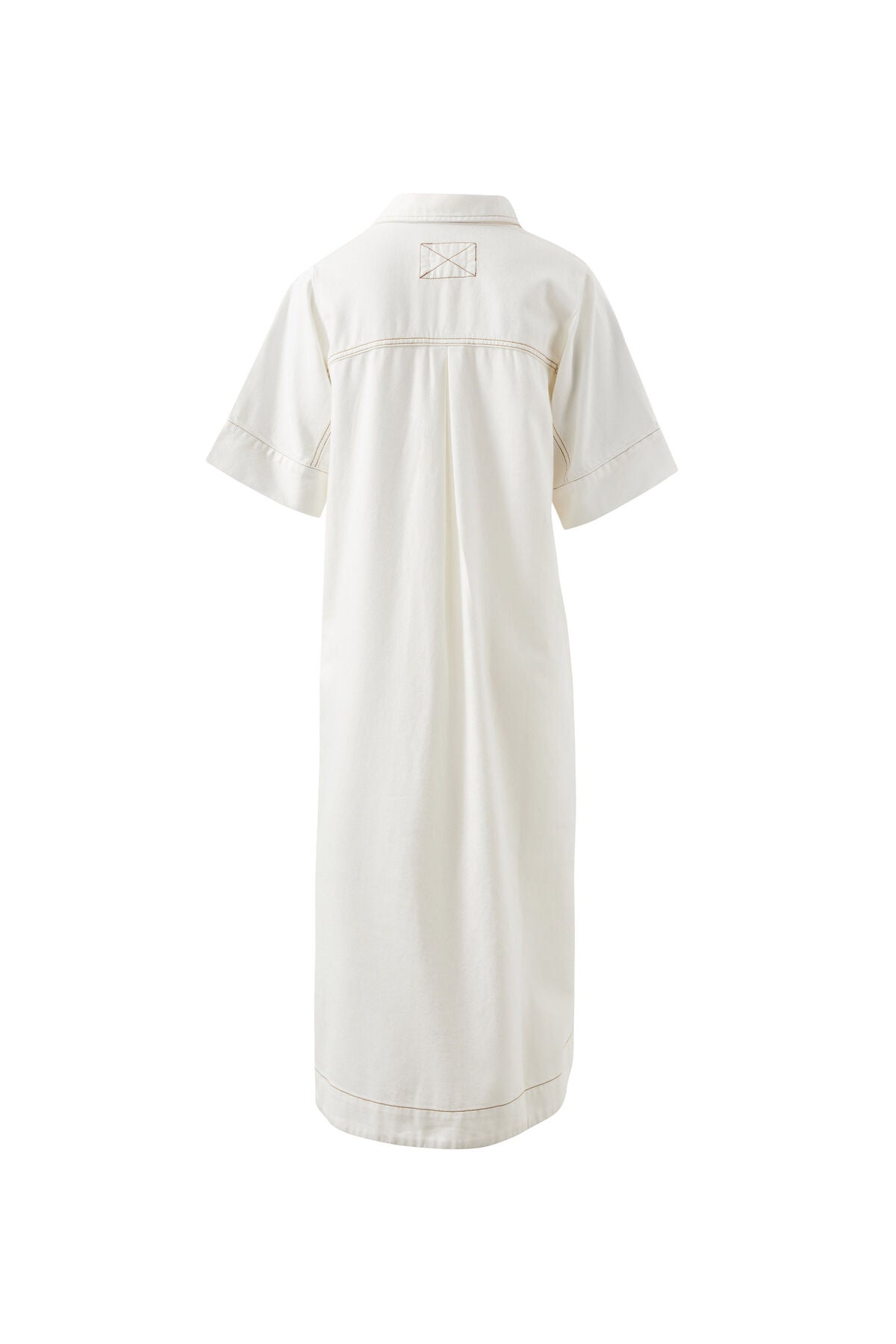 CERES LIFE AVA YOKE DETAIL MIDI DRESS - ECRU