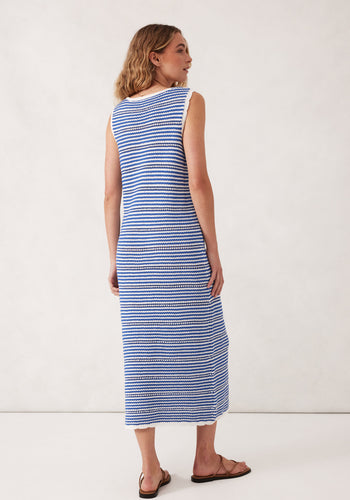 CERES LIFE NOVA KNIT MIDI TANK DRESS - SUMMER BLUE STRIPE
