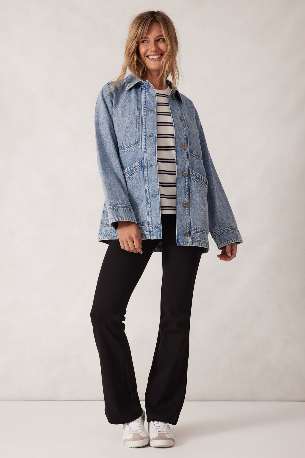 CERES LIFE AVA CHORE SHACKET - VINTAGE BLUE