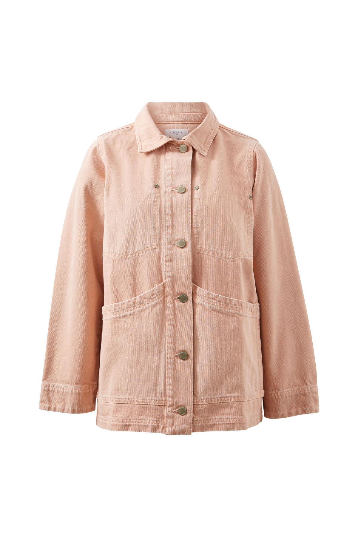 CERES LIFE AVA CHORE SHACKET - WASHED PINK