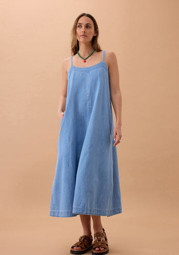 CERES LIFE REMY STRAPPY MIDI DRESS - VINTAGE BLUE