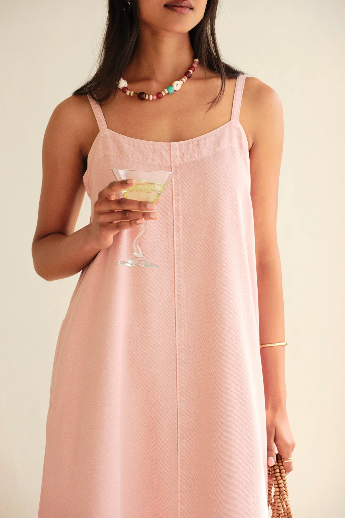 CERES LIFE REMY STRAPPY MIDI DRESS - BLOSSOM PINK