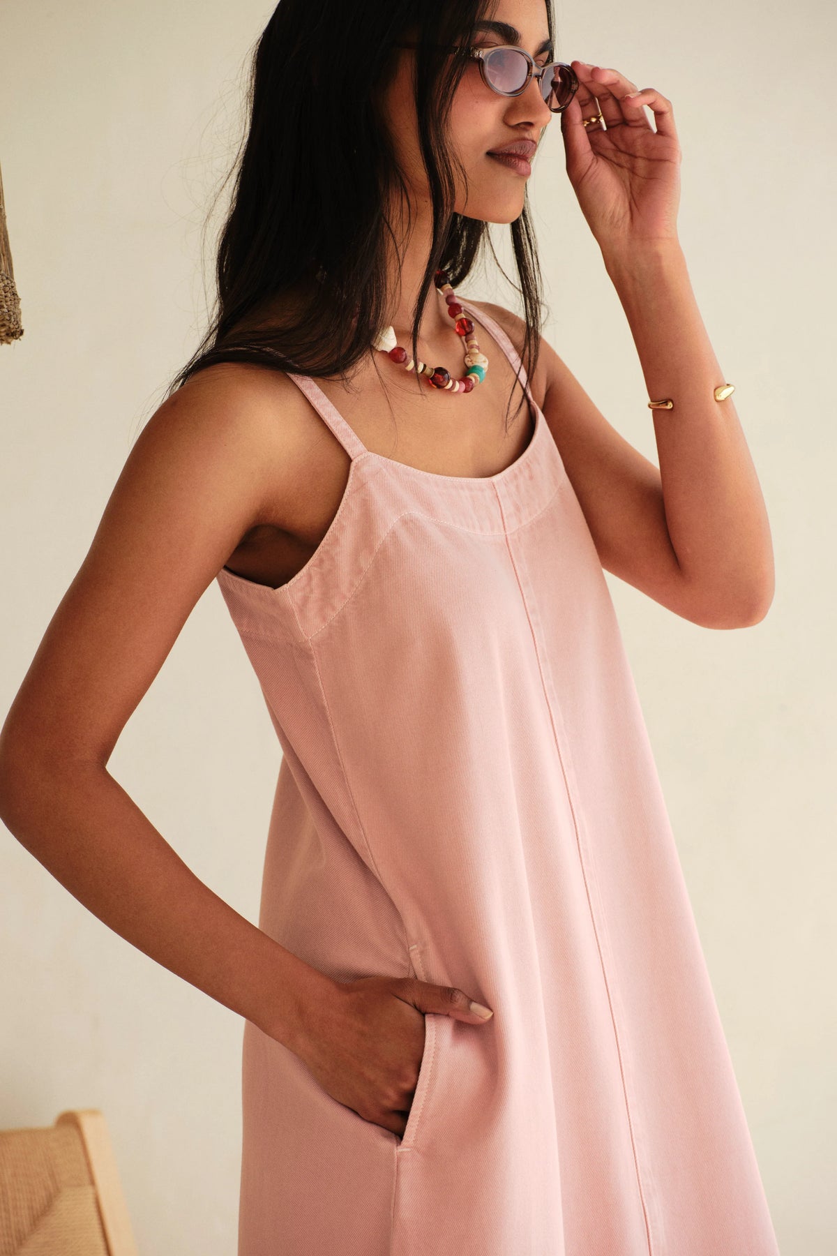 CERES LIFE REMY STRAPPY MIDI DRESS - BLOSSOM PINK