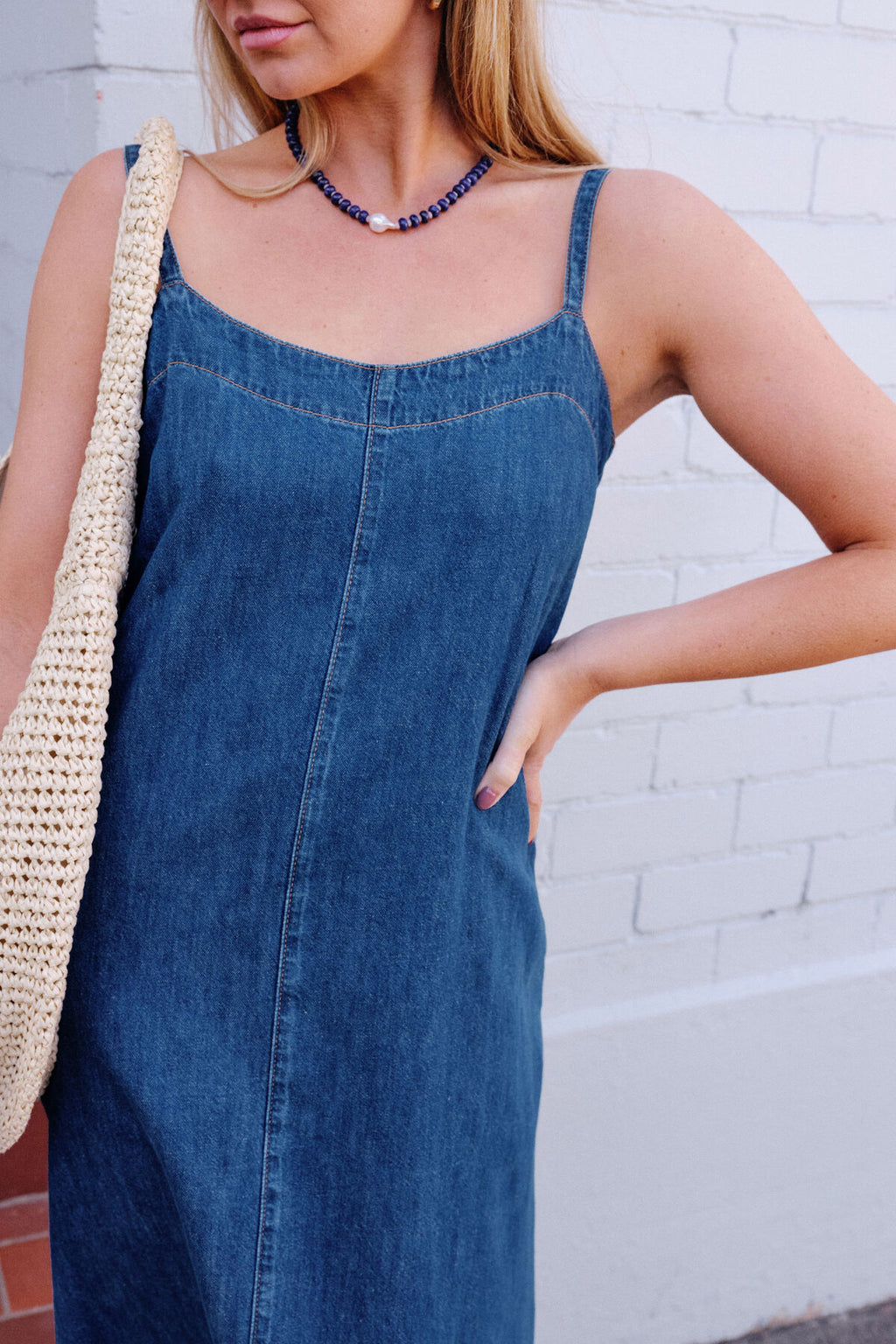 CERES LIFE REMY STRAPPY MIDI DRESS - TRUE INDIGO