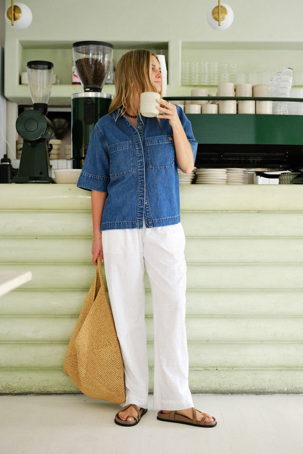 CERES LIFE NOA SHORT SLEEVE SHIRT - FRESH INDIGO