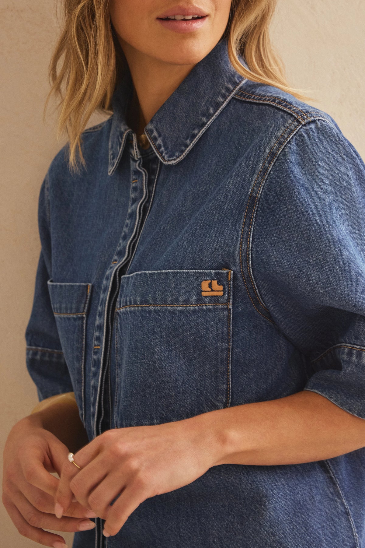 CERES LIFE NOA SHORT SLEEVE SHIRT - FRESH INDIGO