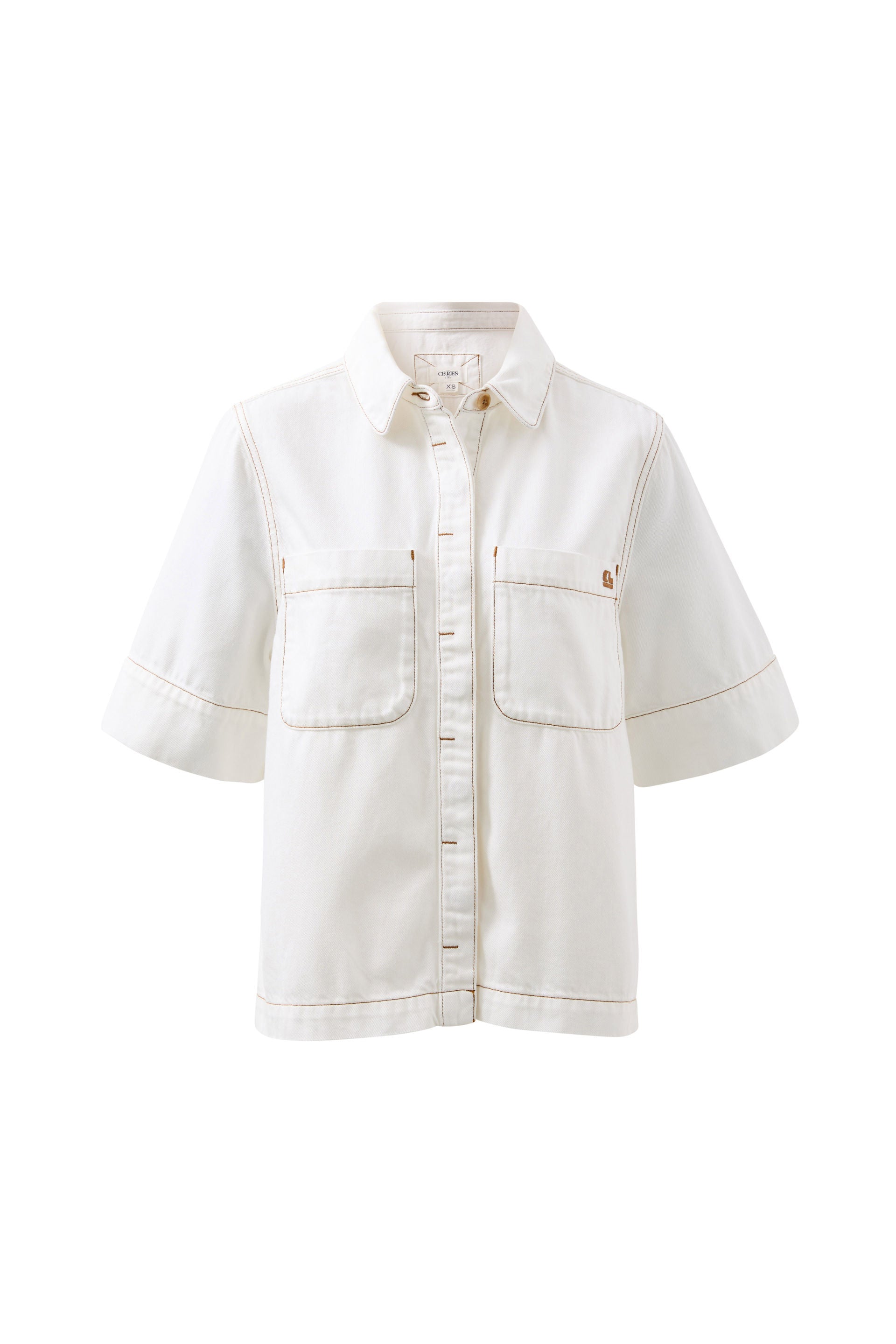 CERES LIFE NOA SHORT SLEEVE SHIRT - FRESH ECRU