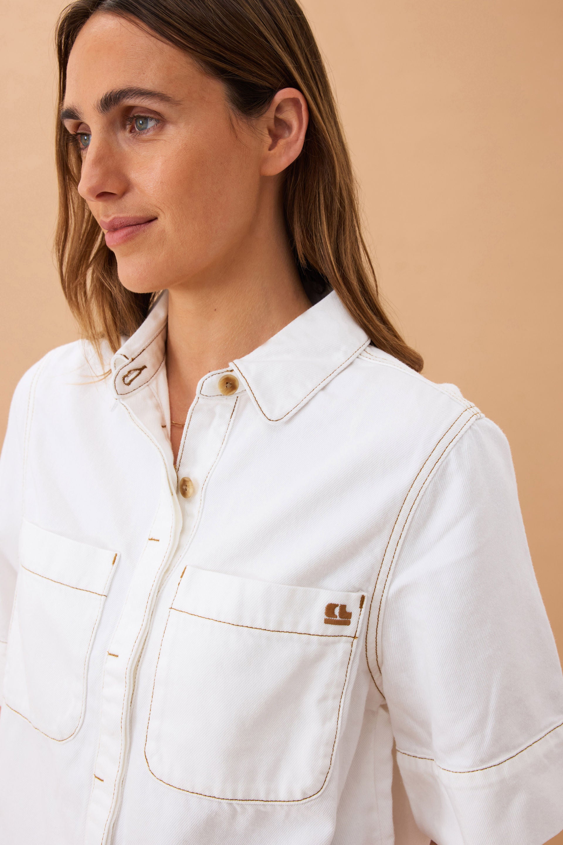 CERES LIFE NOA SHORT SLEEVE SHIRT - FRESH ECRU