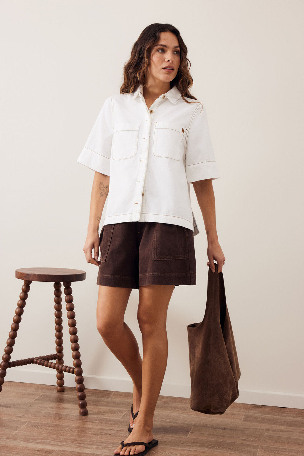 CERES LIFE NOA SHORT SLEEVE SHIRT - ECRU