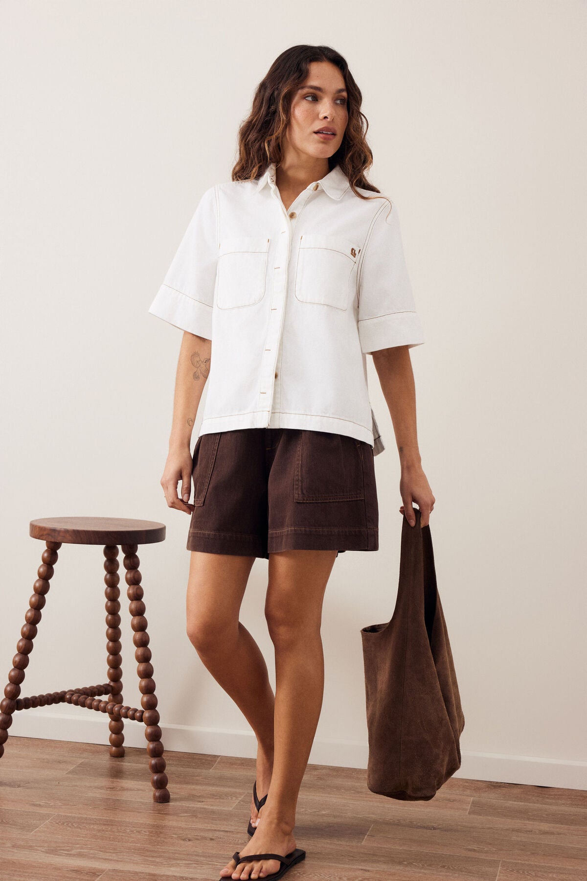 CERES LIFE NOA SHORT SLEEVE SHIRT - ECRU