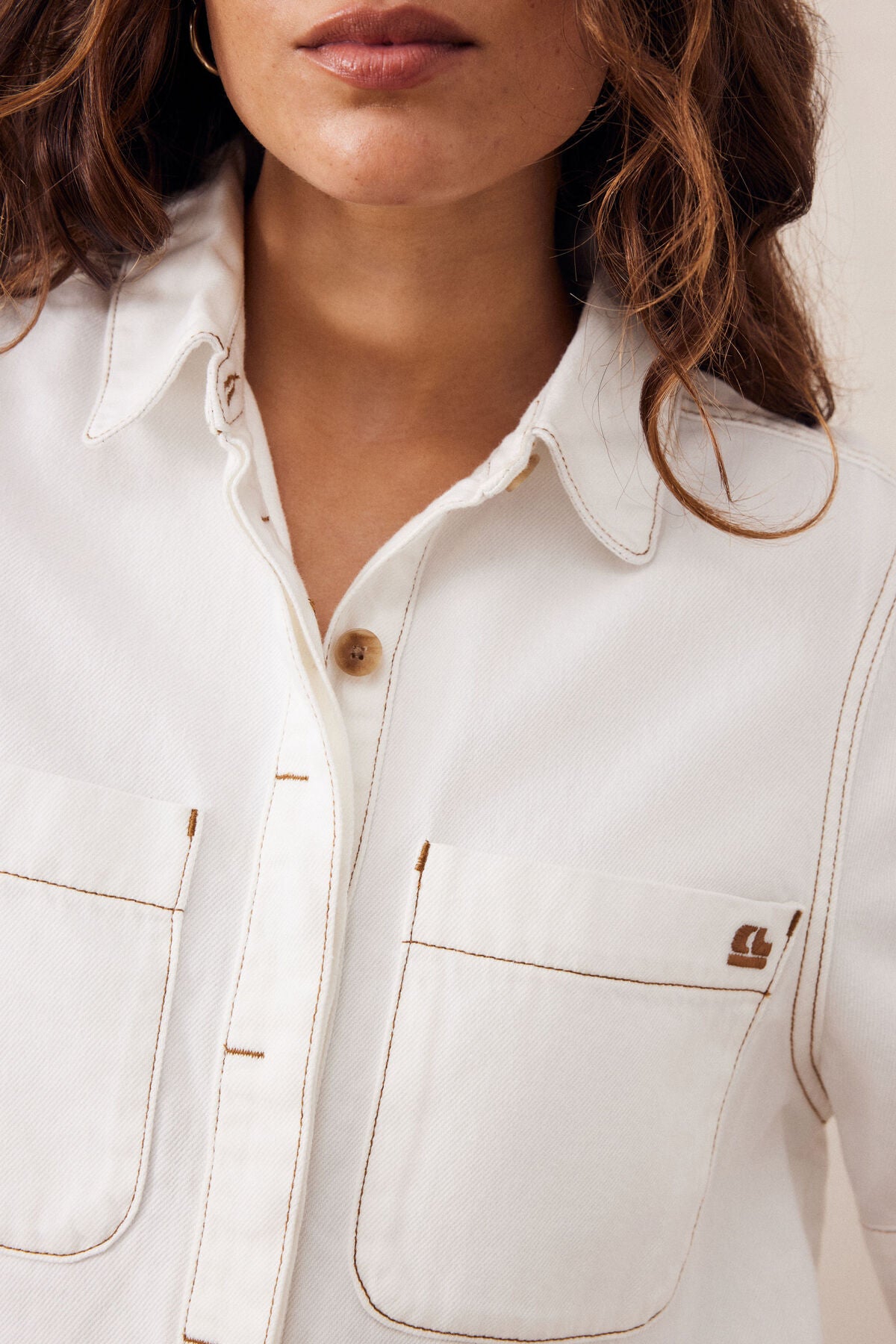 CERES LIFE NOA SHORT SLEEVE SHIRT - ECRU