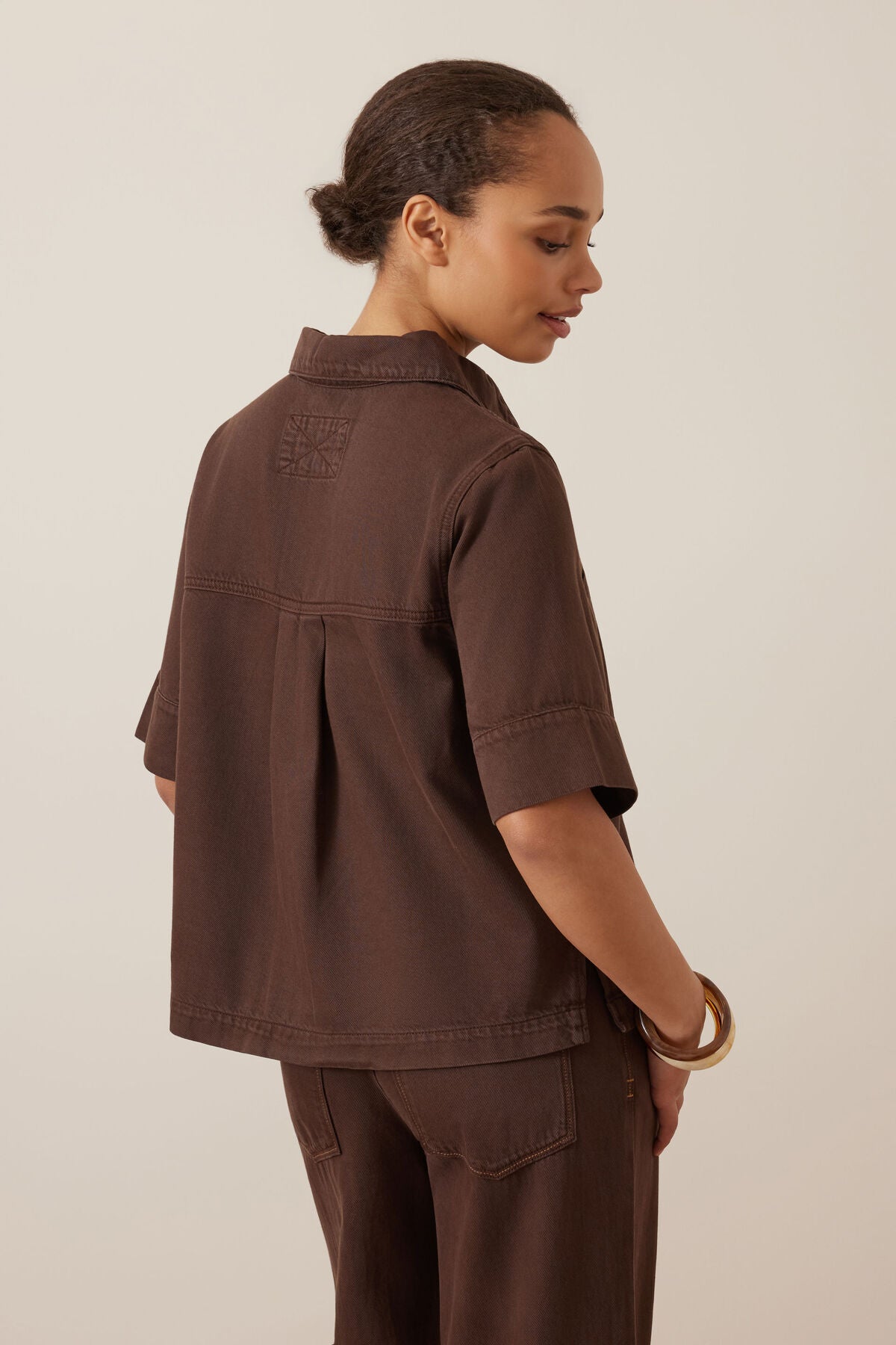 CERES LIFE NOA SHORT SLEEVE SHIRT - CHOCOLATE