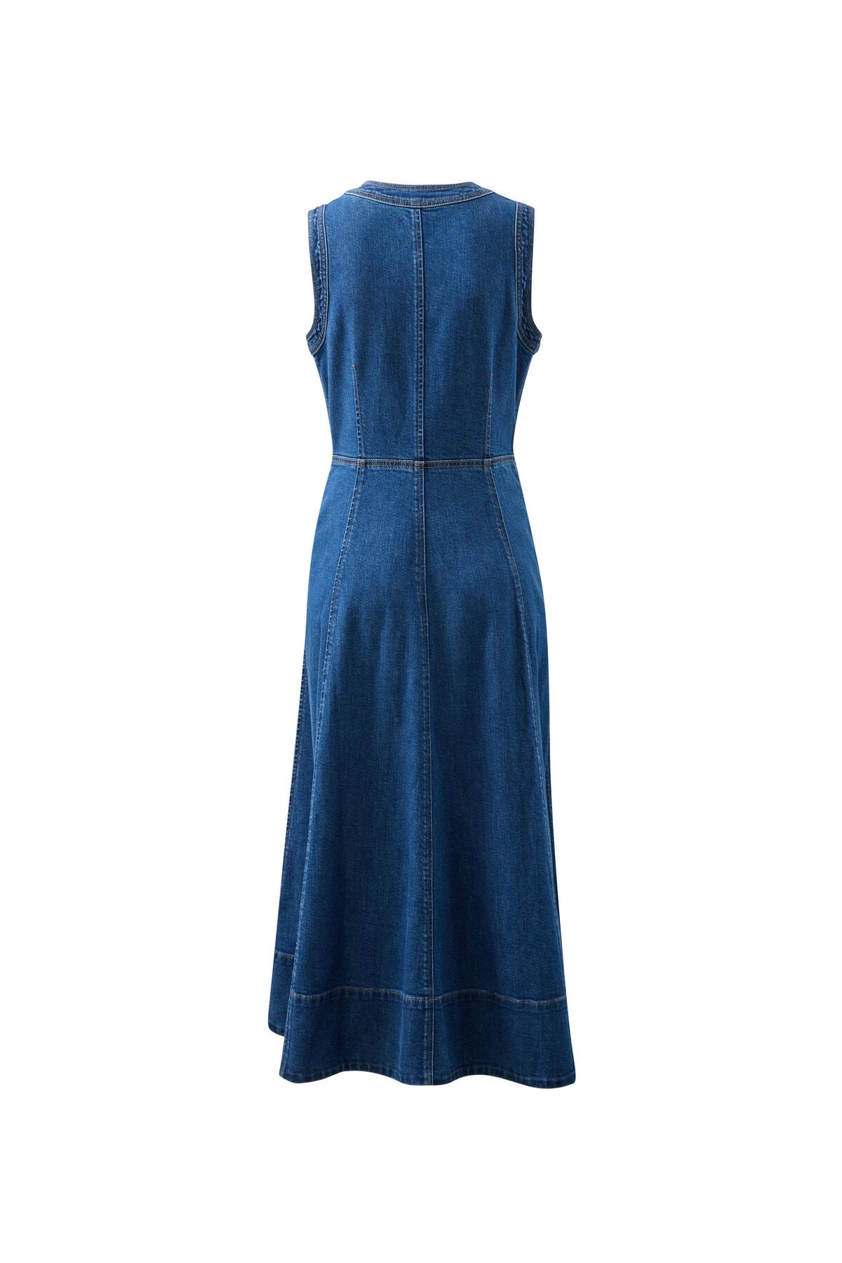 CERES LIFE HAZEL SLEEVELESS MIDI SHIRT DRESS - CASPIAN BLUE