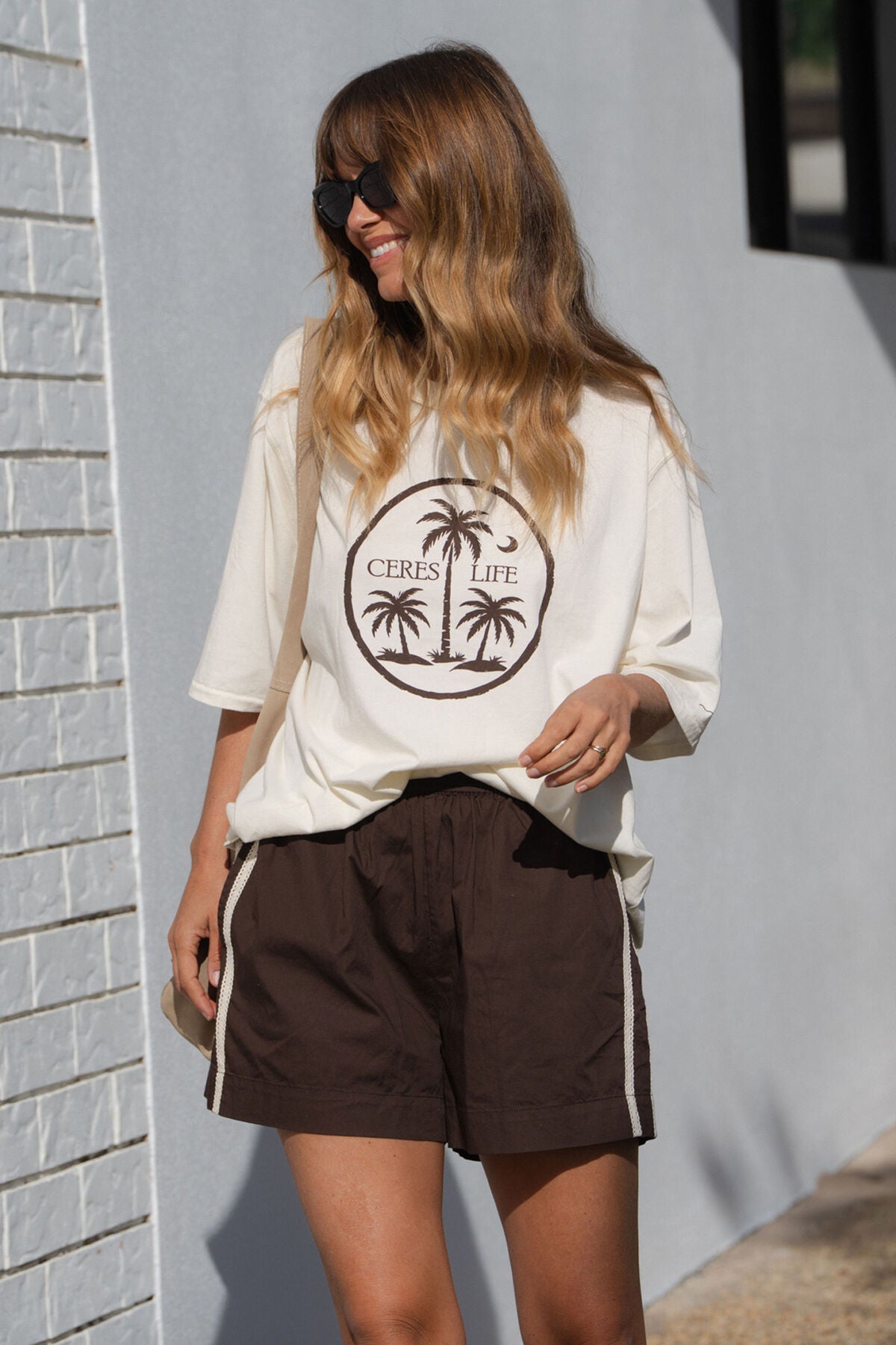 CERES LIFE LIV OVERSIZED TEE - ISLAND PALMS
