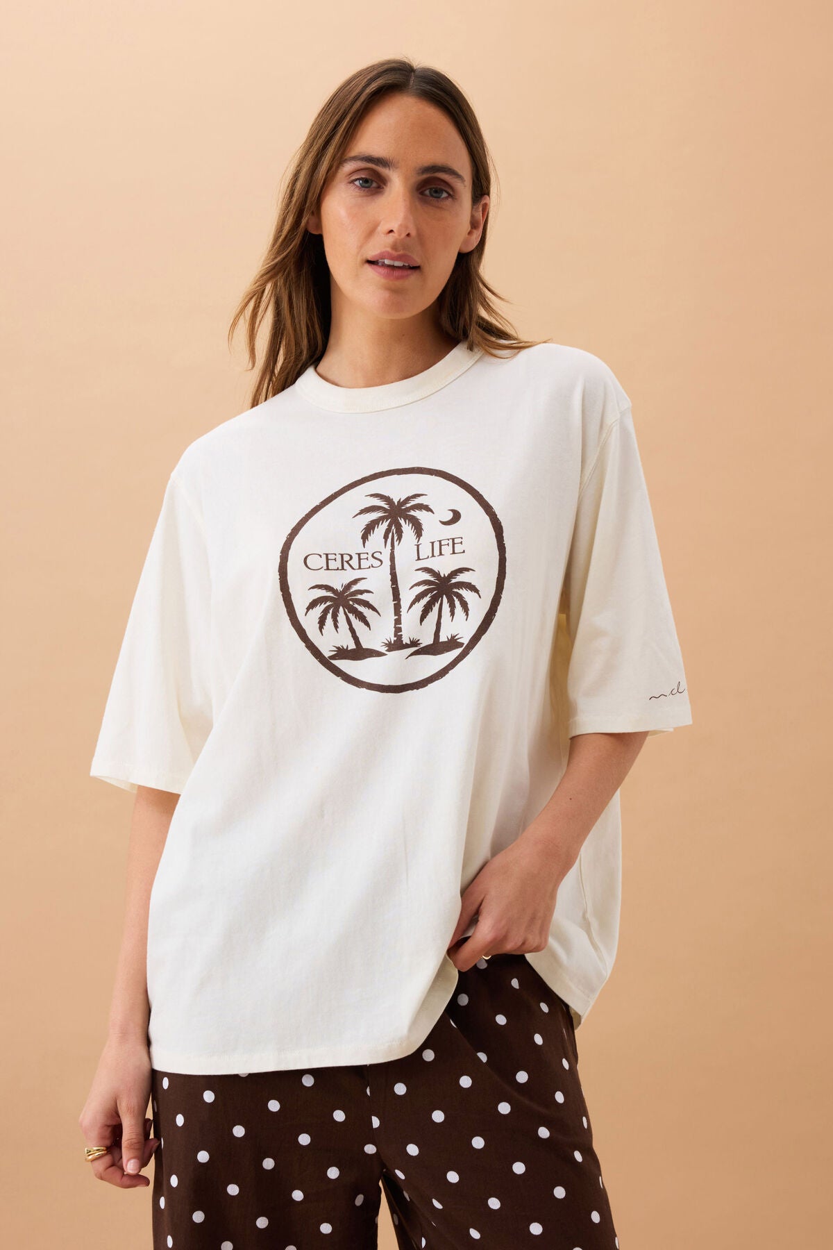 CERES LIFE LIV OVERSIZED TEE - ISLAND PALMS