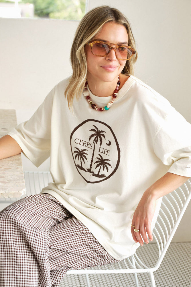 Load image into Gallery viewer, CERES LIFE LIV OVERSIZED TEE - ISLAND PALMS