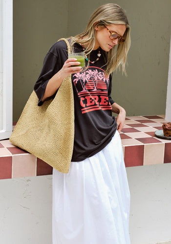 CERES LIFE LIV OVERSIZED TEE - SUNSET PALMS