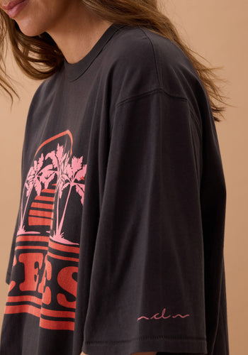 CERES LIFE LIV OVERSIZED TEE - SUNSET PALMS